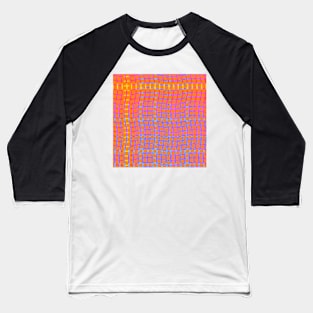 Wavy Plaid Rainbow on Orange Repeat 5748 Baseball T-Shirt